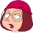 Pixelated cartoon character with pink hair, round glasses, and a surprised expression against a white background.