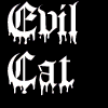 A four-quadrant displays text and images: top-left 'Evil Cat' in dripping gothic font, top-right a cat, bottom-left 'Good Rat' in bold serif font, bottom-right a rat