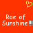 A static image with a bright red background, yellow pixelated heart symbol at top center, and white text reading "Roe of Sunshine!!!" repeated twice in two