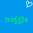 Blue background with white pixelated heart symbol above two green 'maggie' text instances in different styles.