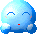 Two pixelated blue spherical characters with closed eyes, pink blush marks, and red mouths; one displays ZZZ above its head while the other shows a single Z.
