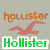 Pixelated buddy icon with four quadrants showing text and seagull graphics, orange 'hollister' above red seagulls, green 'Hollister', blue 'Kooler', purple 'Than', pink 'You'.