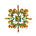 twelve pixelated, symmetrical floral icons arranged in three and four on a gray background