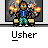 Animated contact sheet of pixel art frames showing a cartoon character with fire effects, some frames featuring speech bubbles with text.