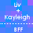 Pixelated blue and purple background with white text elements arranged in two vertical separated by a dashed line