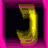 Animated contact sheet of a yellow 3D letter J in pink frames with black backgrounds, showing motion across eight sampled frames.