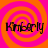Four identical display the word 'Kimberly' in black serif font over orange and pink spiral backgrounds, arranged in a