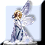 Animated sequence showing a figure with brown hair and blue clothing against light blue background, transitioning from full-body pose to text-only display.
