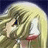 A pixelated contact sheet showing two frames of an animated anime-style icon with a blonde character and text on black background.