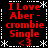 Red text on black background with white snowflake and dashed border elements, displaying 'I Love Abercrombie Single <3' in four identical quadrants.