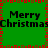 Green background with red and brown pixelated border, displaying "Merry Christmas" text in four quadrants with visible pixelation and repetition.
