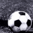Black-and-white soccer ball icon with text "soccer is my life" on a textured background, featuring two distinct states.