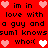 Red background with black text and pixelated hearts in pink and white, repeating phrases and heart symbols in a pattern