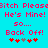 Pixelated text in bright pink on cyan background reads 'Bitch Please', 'He's Mine!', 'So...', and 'Back Off!' with red and gray heart symbols below.