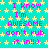 A static image with a cyan background covered in yellow stars, displaying repeated text in pink and white.
