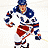 A 3x2 contact sheet of six animated frames showing a hockey player in blue, white, and red uniform with number 18 on the front, holding a yellow stick, against an American flag background with "MIRACLE" and "FEBRUARY 2004" text.