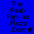 Blue background with black text reading The-Real-Fan--xx.Piczo.Com and a star symbol, showing two distinct states.