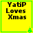 Yellow square icon with green border displaying "YatIP Loves Xmas" text and small green tree in bottom-right corner.