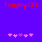 Red text 'Tommy<33' on purple background with pink and purple heart icons below, two identical frames showing animation change in heart positions.