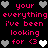 Pixelated text and heart symbols repeat in a mirrored pattern on black background with pink, white, and gray colors.