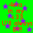 Green background with purple stars and red text reading 'teva in my 433 U'll always B!!!' repeated twice.