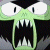 A pixelated green cartoon monster with wide eyes and sharp teeth on a dark background, next to green text reading "Original Icons .com" on a solid green background.