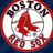 Boston Red Sox logo with red bird emblem on white circle, adjacent to red background with blue text reading RED SOX WON!!