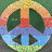 four distinct pixelated icons: a rainbow peace symbol, green heart, yellow smiley face, and colorful text block