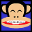 Pixelated monkey face with braces on blue background, accompanied by text reading "BRACES" and "R COOL!"