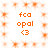 A static orange pixelated image with repeated text elements and small square icons arranged in a pattern on a white background