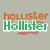 Five distinct text-based designs with 'hollister' in orange above colored words, each featuring a red seagull silhouette on a light gray background.