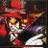 Pixelated static icon of a character with red hair and yellow eyes in dynamic pose against dark background.