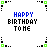 Pixelated 'HAPPY BIRTHDAY TO ME' text in various colors with corner and center decorative elements on white background.