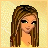 Pixelated character with long brown hair, yellow top, and dark skirt; pink heart symbol near legs; 'sexy' text at bottom.
