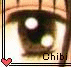 Anime-style close-up of a human eye with brown iris and black pupil, framed by eyelashes and light skin tones.