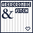 Pixelated 'Abercrombie & Fitch' logo with striped background and heart symbol, showing animation change in the heart's pixelation.