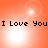 Pixelated orange background with four identical displaying "I Love You" text and shifting light effects