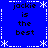 Blue background with white dashed border and star motifs, displaying four identical text blocks reading "jackie is the best" in black pixelated font.
