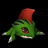 A 48x48 pixel buddy icon featuring a green Digimon character with red crest and blue stripes, alongside text reading "Anime IM" and "com" on a black background.