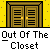 Animated contact sheet showing a character emerging from a closet across 14 frames with yellow background and gray text banner.