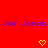 Red background with blue pixelated text "Joe Jonas" repeated twice, two yellow heart symbols below.