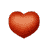 nine heart-shaped icons in varying states of animation, featuring a central 'L' symbol on some hearts against a gray background