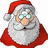 Pixelated Santa Claus with blue eyes and red hat on white background, next to red with pixelated text about Christmas cancellation