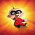 A pixelated character in a red suit with black mask and white gloves floats against an orange-yellow gradient background, next to a large stylized 'i' symbol on red.