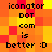 Pixelated of orange and yellow squares with black text reading "iconator DOT com is better :D" repeated across the image