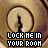 Animated contact sheet showing 12 frames of a pixelated lock icon with text "LOCK ME IN YOUR ROOM" displayed below each frame, arranged in a 4x3 grid on a gray background.