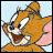 Three distinct cartoon character expressions in a : orange cat with wide eyes and open mouth, gray cat with yellow cheek patch on purple background, and gray cat lying down with closed eyes