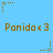 Pixelated blue background with repeated brown text 'Panida<3' and alternating star icons in brown and light blue.