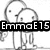 Black-and-white cartoon figures with simple round heads and stick bodies, arranged in a with text overlays on each