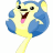 A pixelated cartoon character with blue and yellow fur, pink tongue, and wide eyes on a white background next to green text reading "Original Icons .com" on dark green.